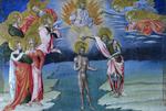欧洲12-19世纪油画六_GIOVANNI di Paolo - The Baptism of Christ - Predella Panel